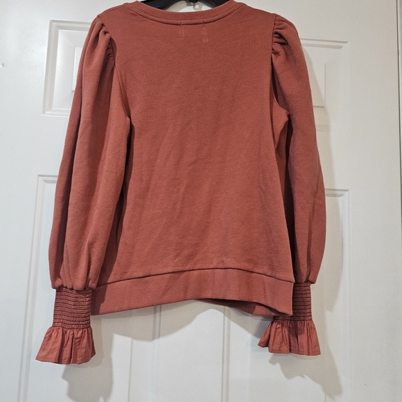 Nation Ltd Cecil Sweatshirt With Smocking Puff Sleeves In Size Small - Picture 8 of 10